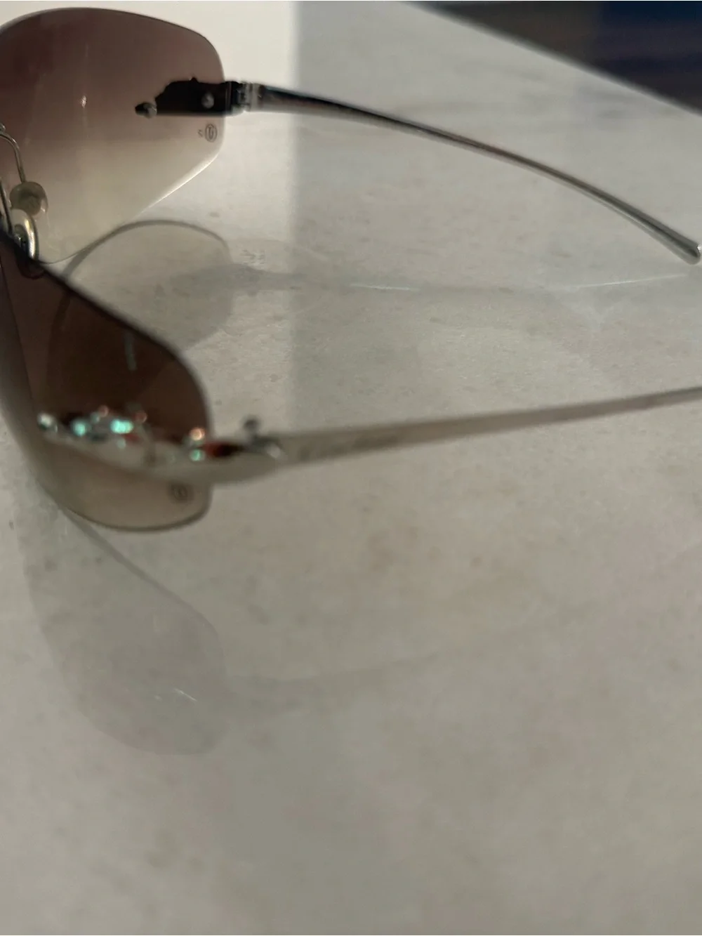 Cartier Rimless Gradient Brown Sunglasses
